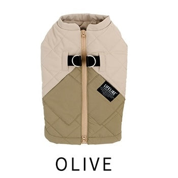 雙色菱格外套背帶