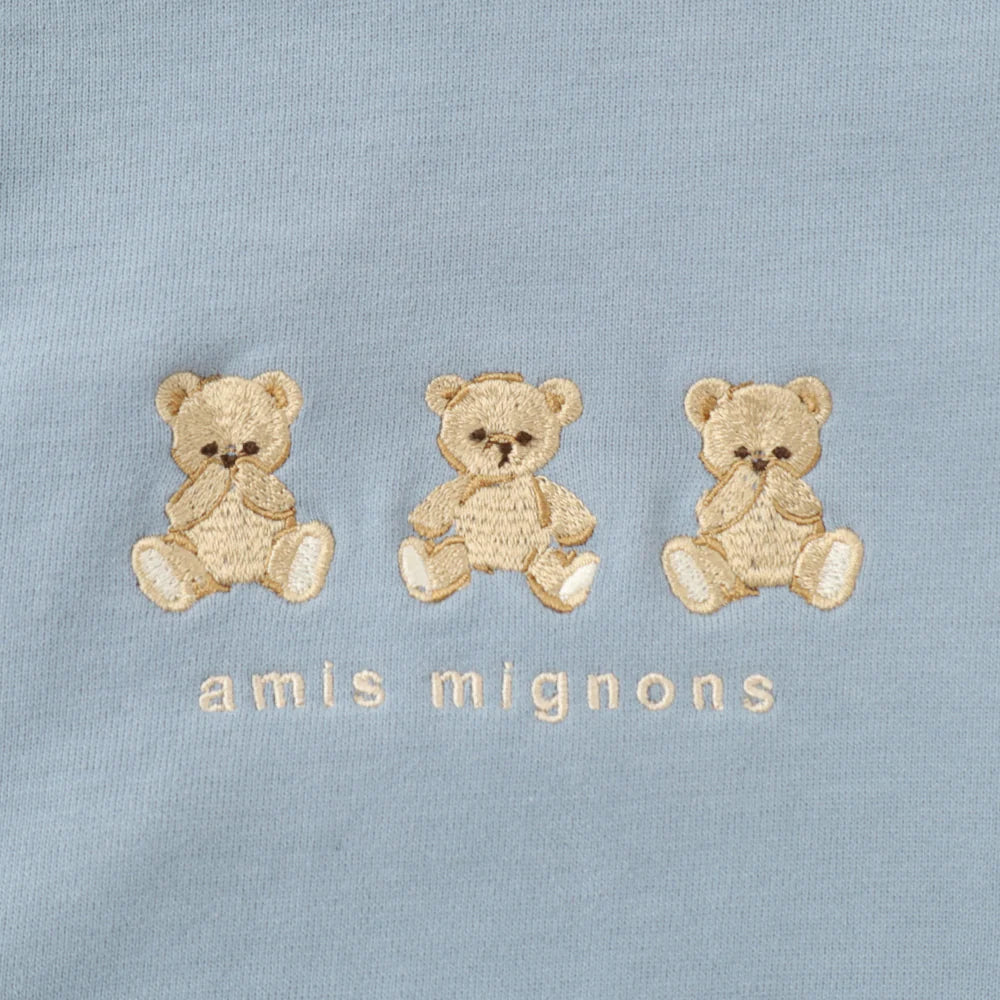 三隻小熊刺繡連帽無袖上衣