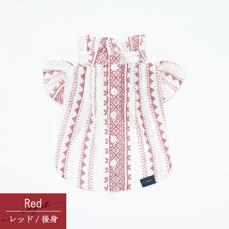 日製刺繡荷葉邊寵物上衣