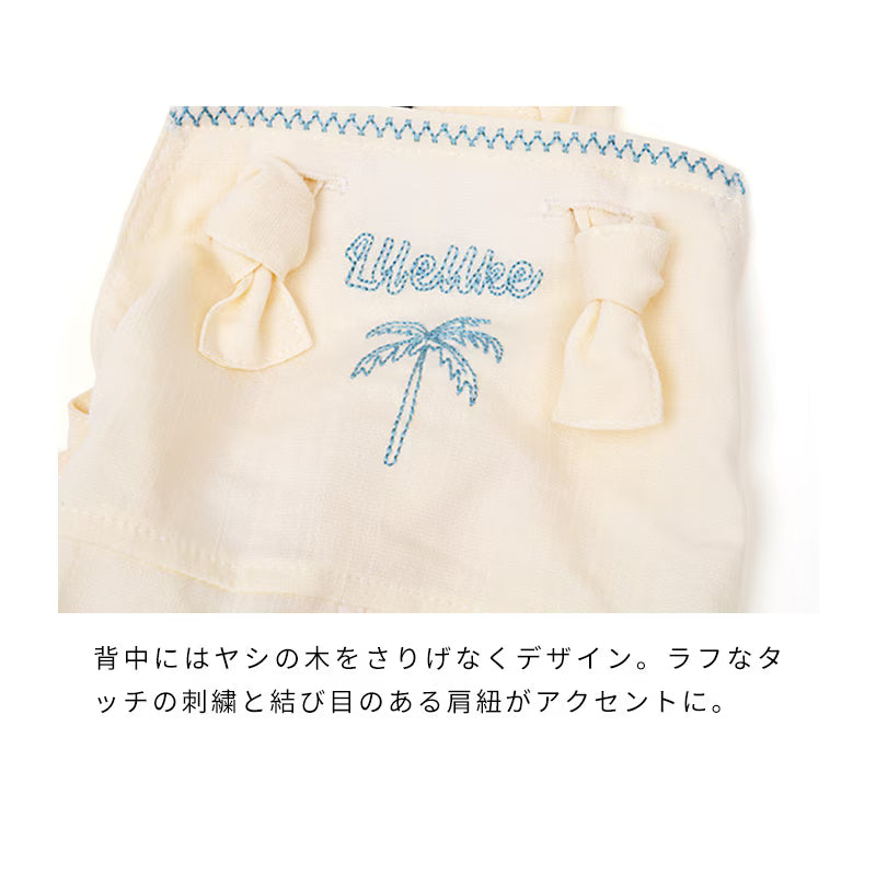 夏日海風刺繡吊帶褲 刺繡細節