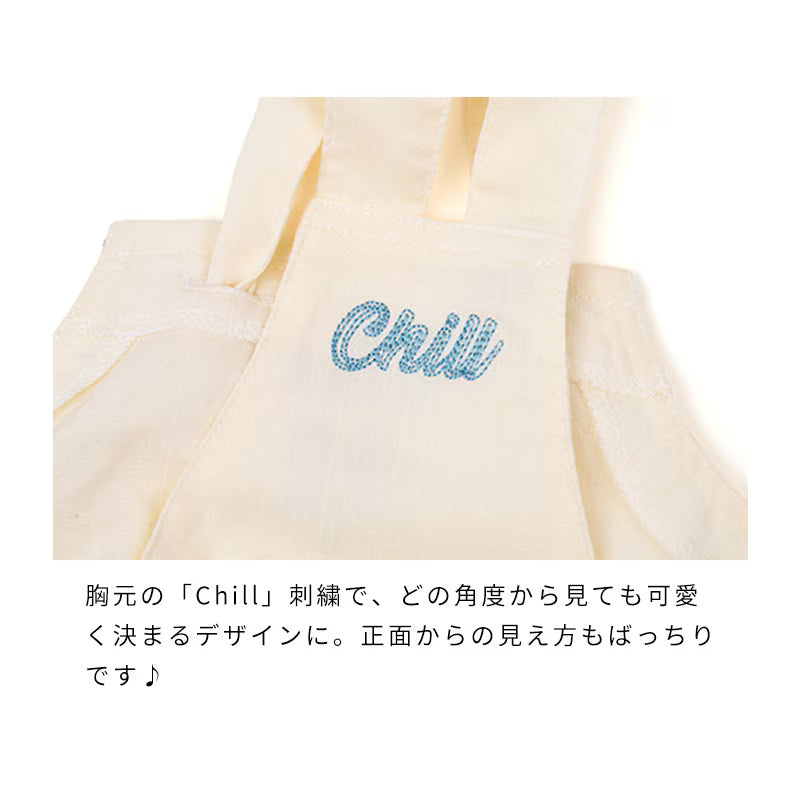 夏日海風刺繡吊帶褲 刺繡細節