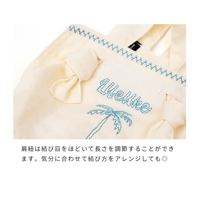 夏日海風刺繡吊帶褲 可調解長度
