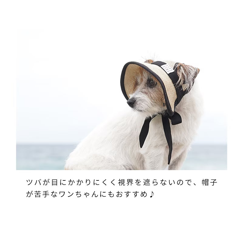 夏日防曬透氣寵物草編帽 隔絕紫外線