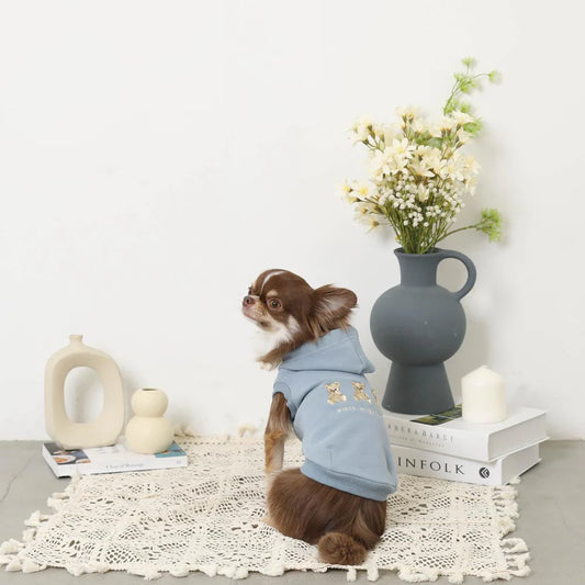 三隻小熊刺繡連帽無袖上衣