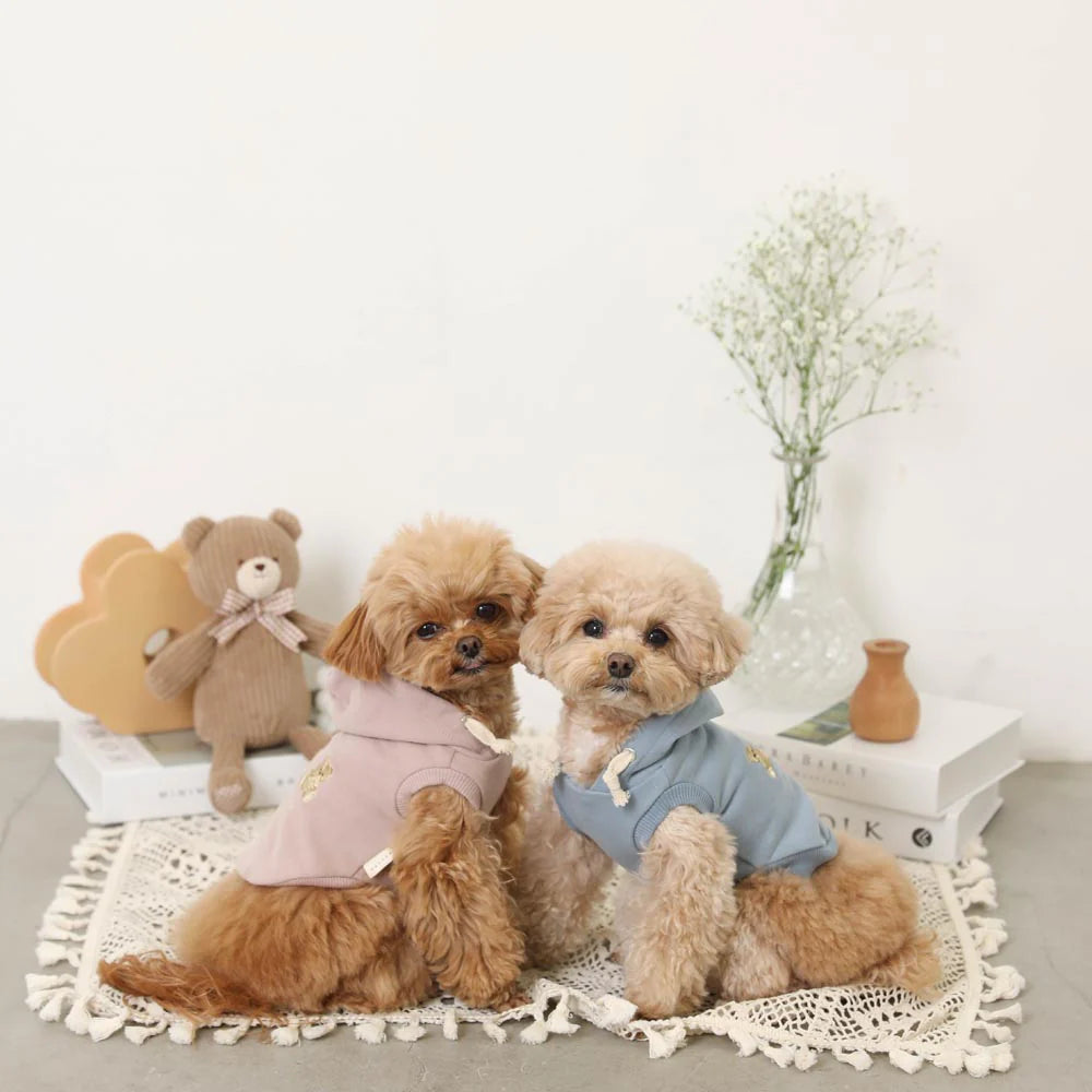 三隻小熊刺繡連帽無袖上衣