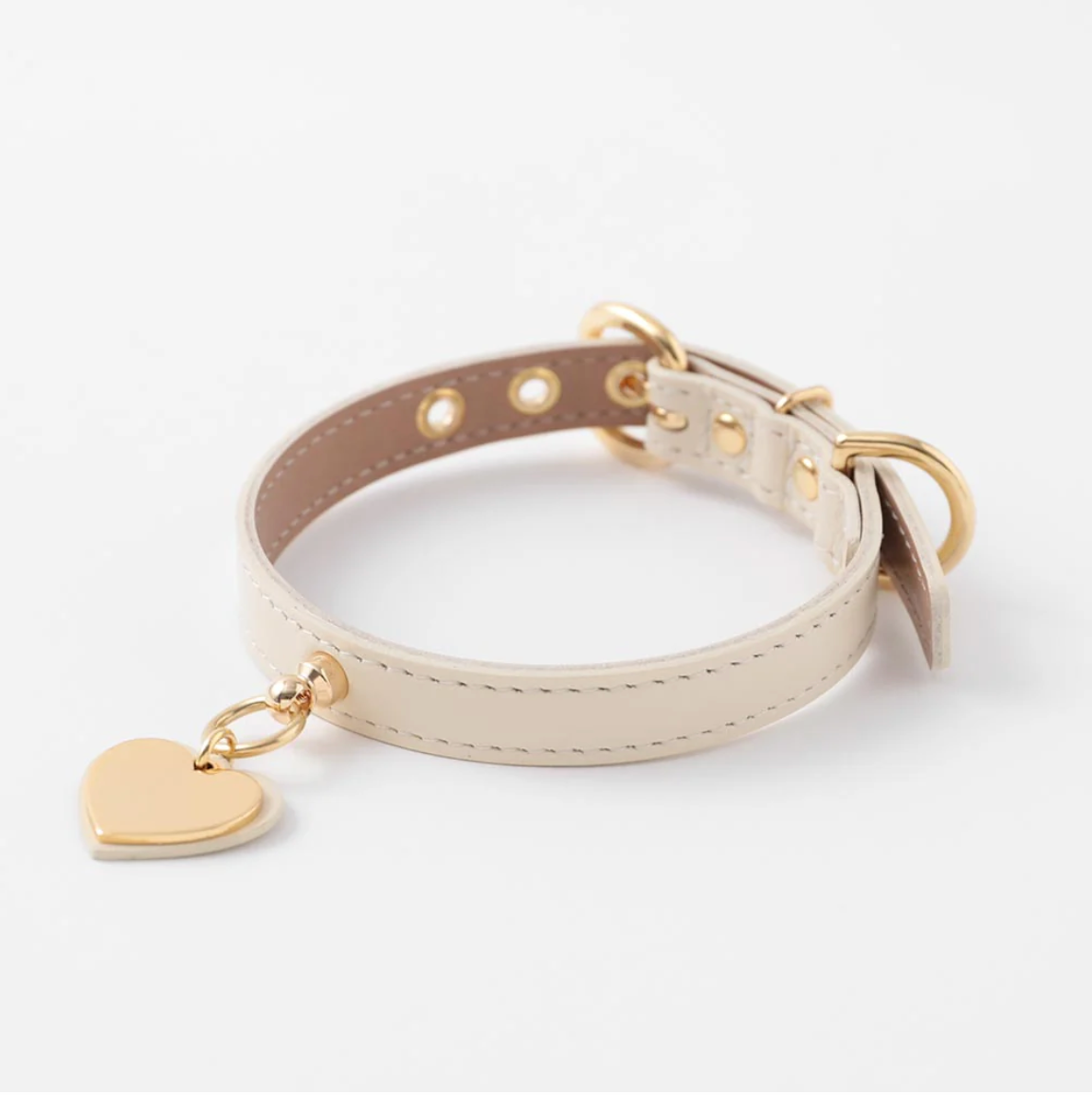 moncheri愛形吊飾皮革項圈