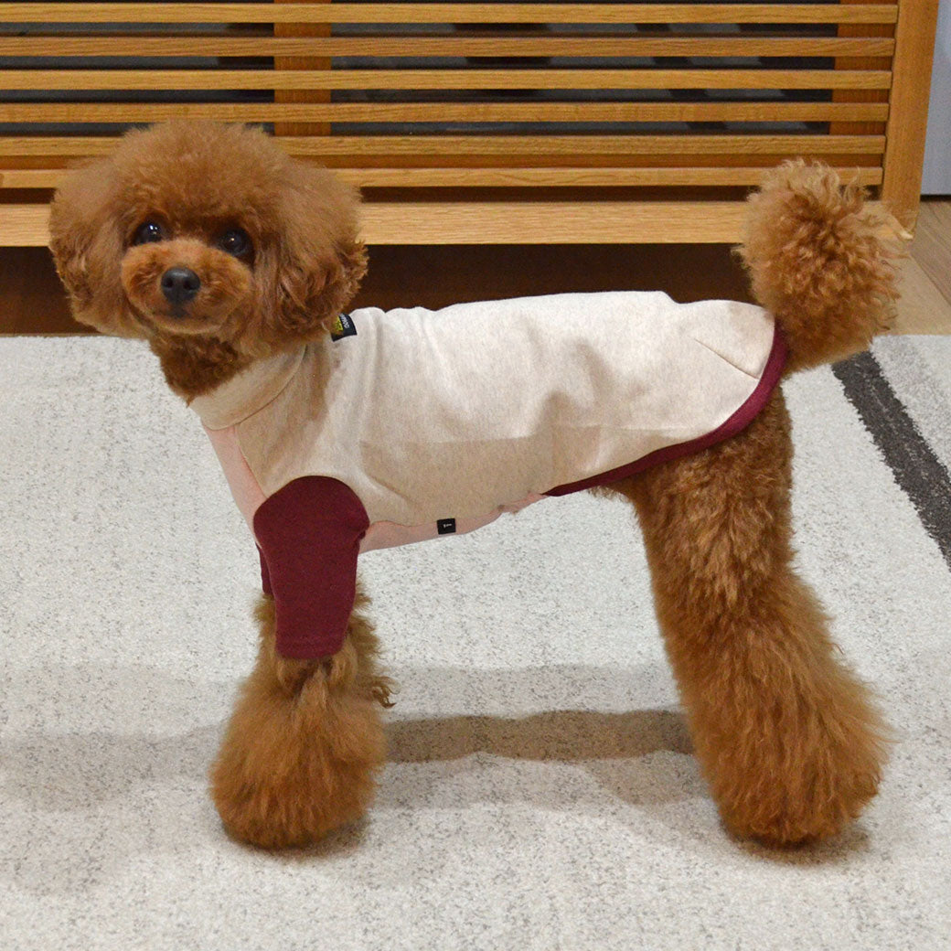 柔感拼色高領長袖寵物服