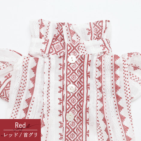 日製刺繡荷葉邊寵物上衣