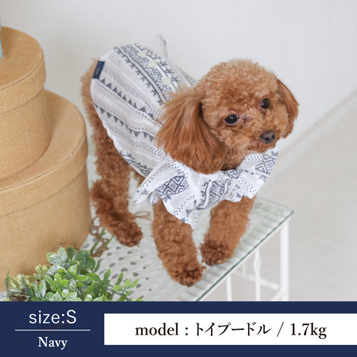 日製刺繡荷葉邊寵物上衣