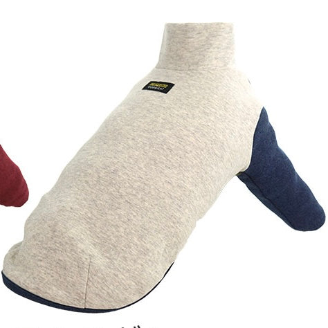 柔感拼色高領長袖寵物服