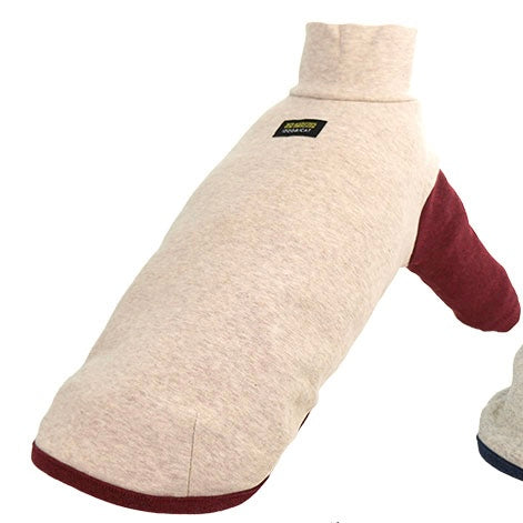 柔感拼色高領長袖寵物服