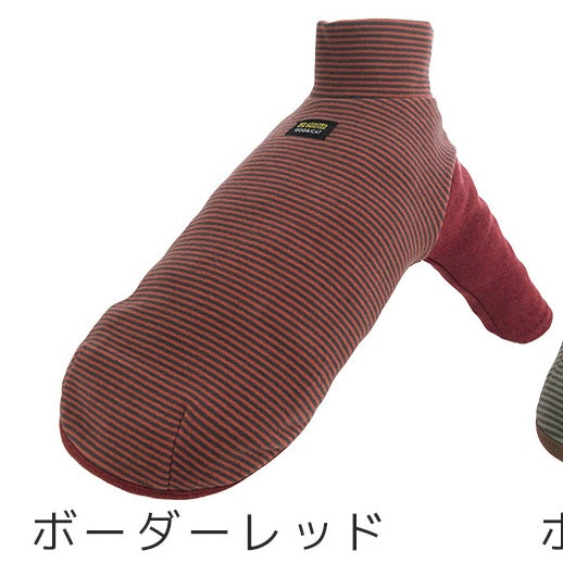 柔感條紋高領長袖寵物服