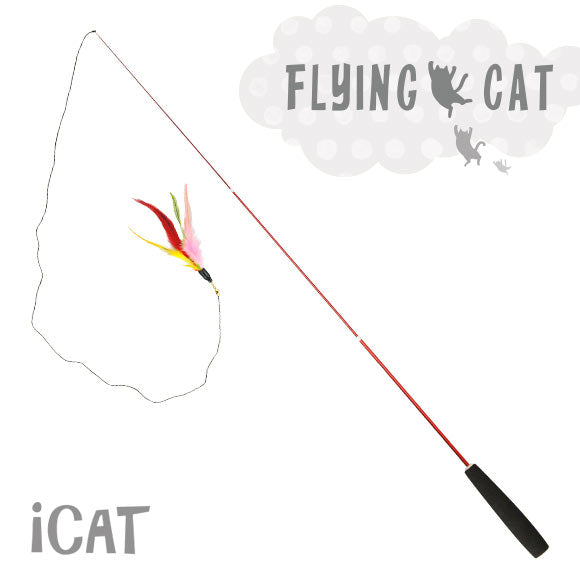 FLYING CAT 彩色羽毛釣逗貓釣竿