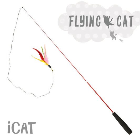 FLYING CAT 彩色羽毛釣逗貓釣竿